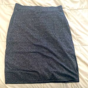 1. State Silver Pencil Skirt with Slits (L)